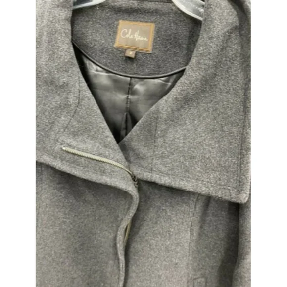 Cole Haan Black Cashmere, Wool High Mock Neck Overcoat Sz 10 Womens EUC - Picture 6 of 11